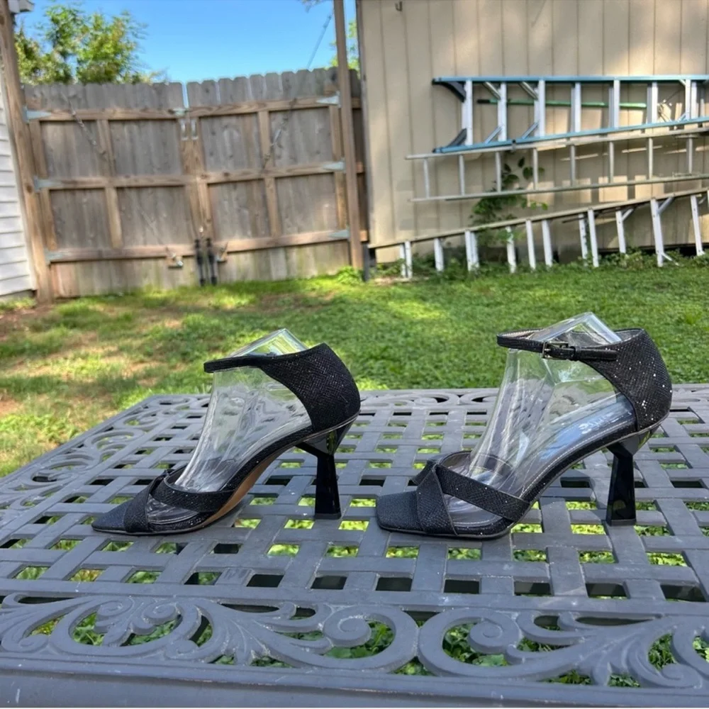 FRANCO SARTO RANIA Womens High Heels Sandals Glitter Pumps black size 10 wedding